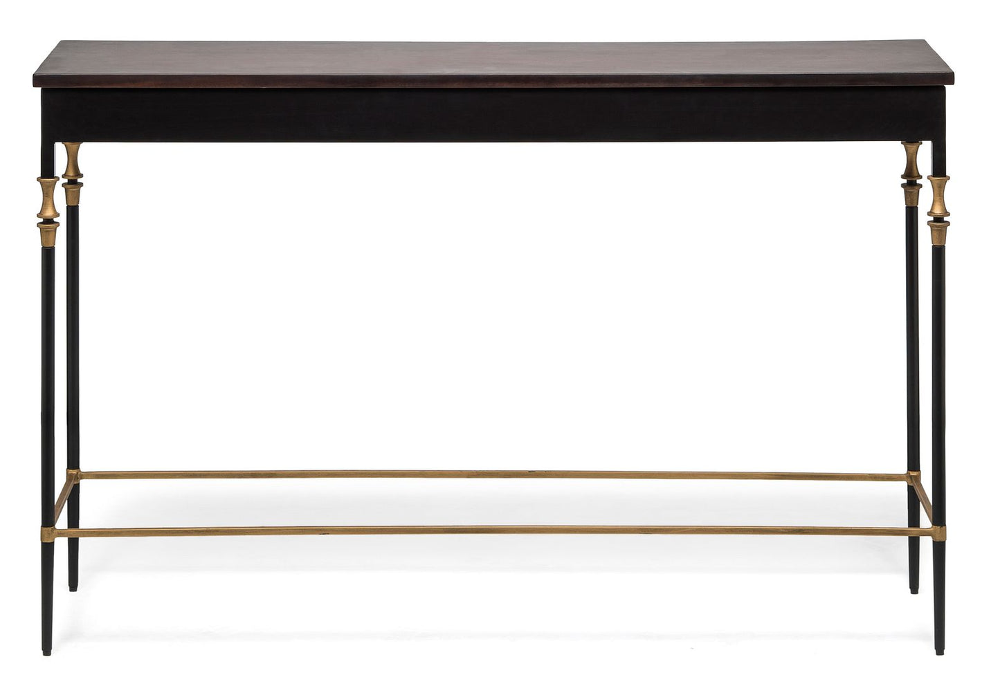 Gold Black Wooden Slim Hallway Console Table with Finial Legs - Cosy Abode