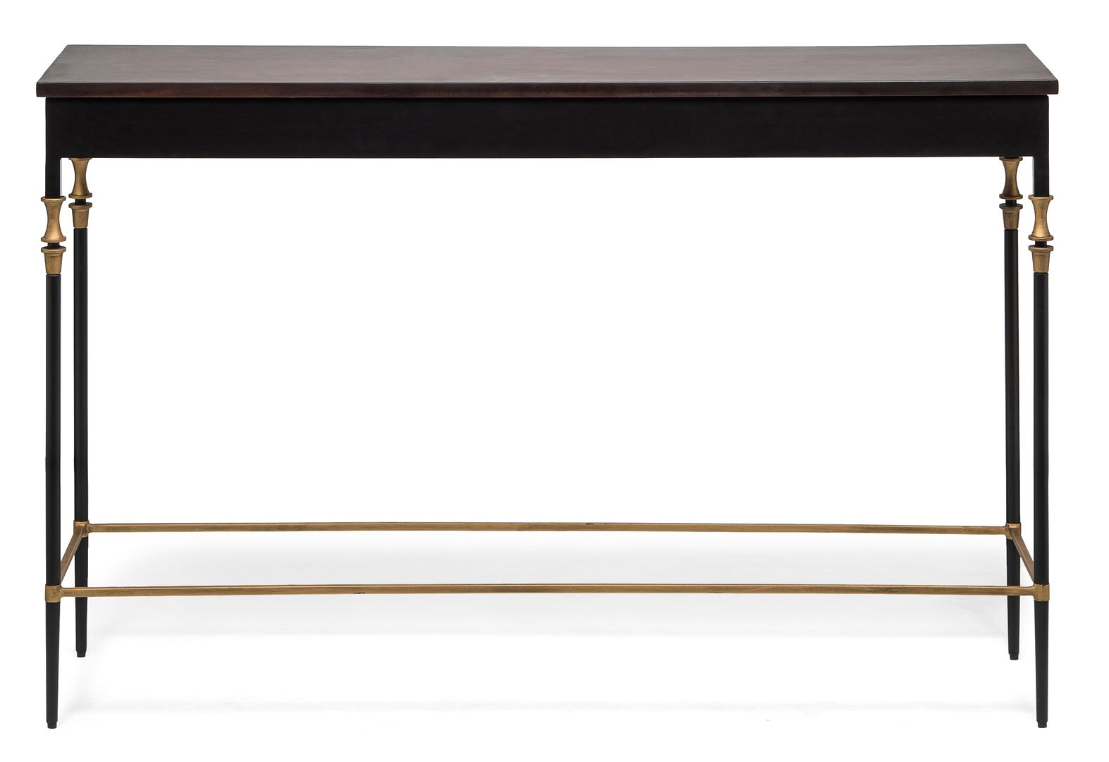 Gold Black Wooden Slim Hallway Console Table with Finial Legs - Cosy Abode