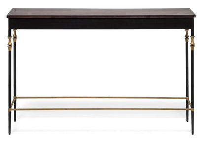 Gold Black Wooden Slim Hallway Console Table with Finial Legs - Cosy Abode