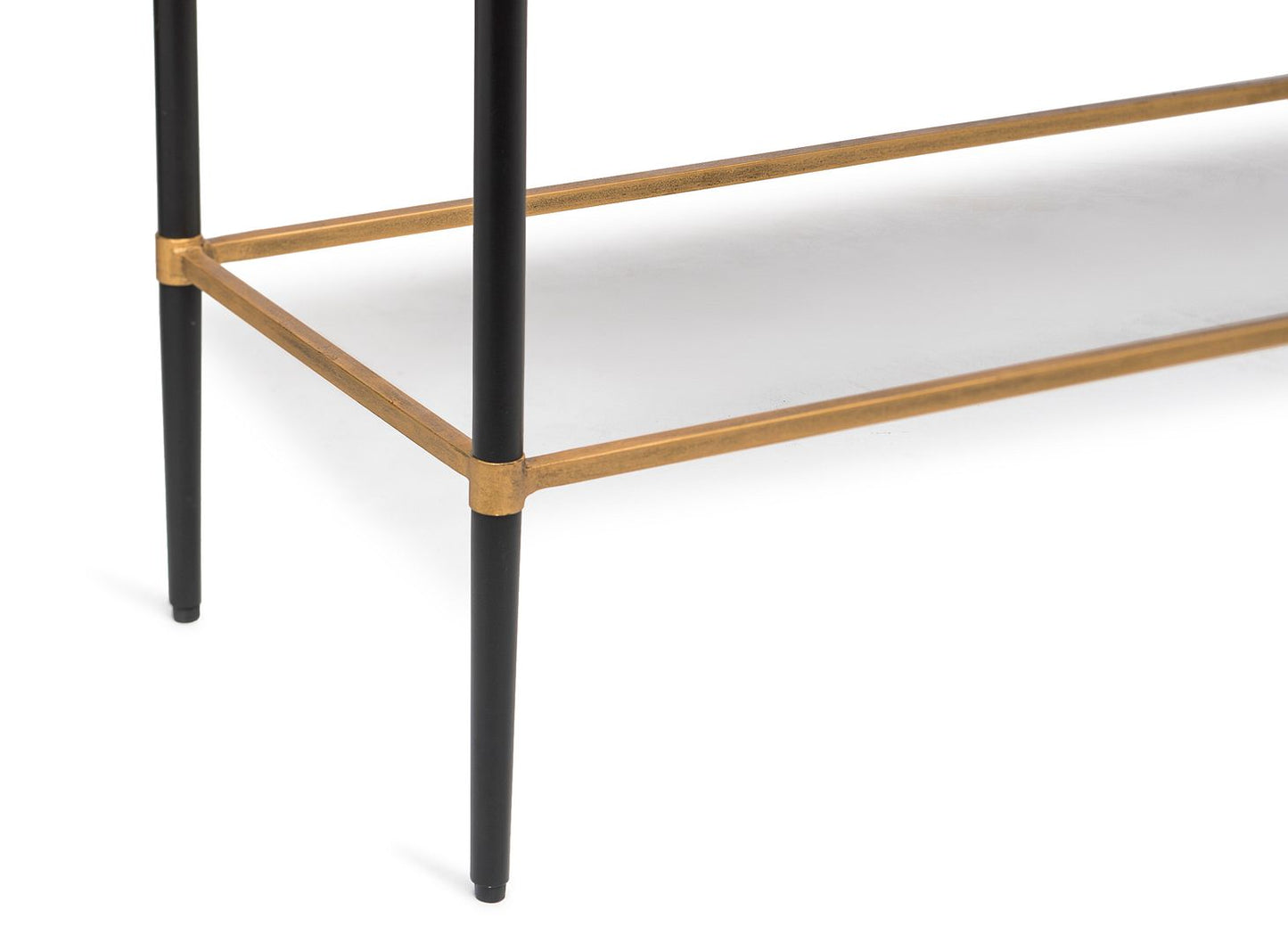 Gold Black Wooden Slim Hallway Console Table with Finial Legs - Cosy Abode