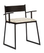 Black Metal Dining Chairs with Upholstered Seat - Set of 2 - Cosy Abode
