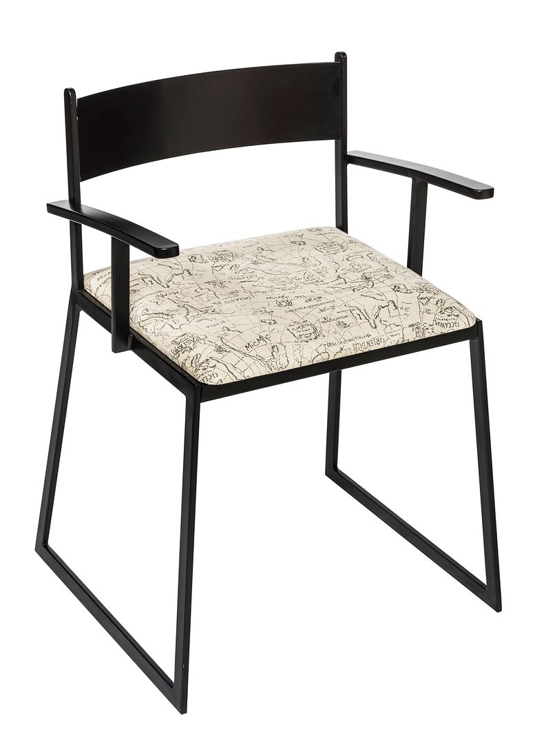 Black Metal Dining Chairs with Upholstered Seat - Set of 2 - Cosy Abode