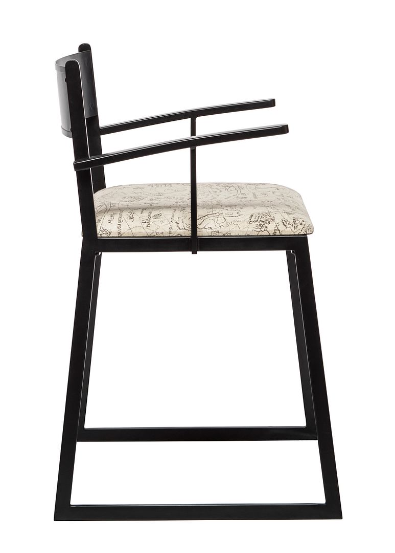 Black Metal Dining Chairs with Upholstered Seat - Set of 2 - Cosy Abode