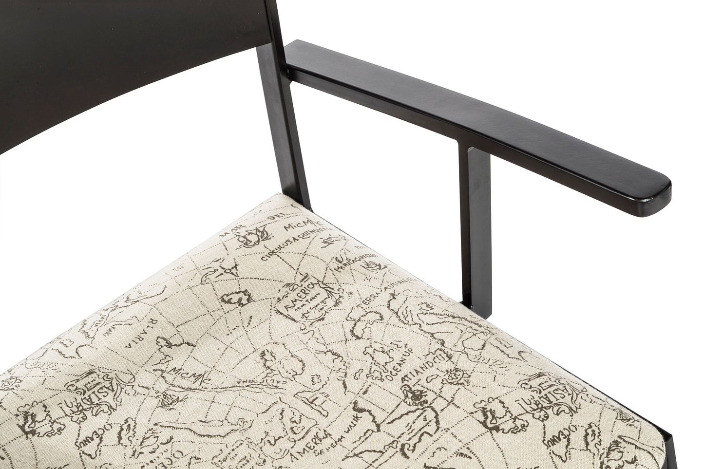 Black Metal Dining Chairs with Upholstered Seat - Set of 2 - Cosy Abode