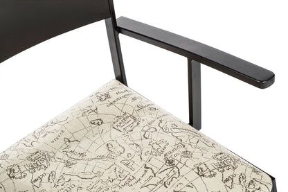 Black Metal Dining Chairs with Upholstered Seat - Set of 2 - Cosy Abode
