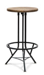 Industrial Wooden Iron Swivel Bar Stool - Black Rustic - Cosy Abode