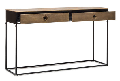 Contemporary Golden Black Hallway Console Table with Drawers - Cosy Abode