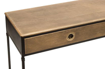Contemporary Golden Black Hallway Console Table with Drawers - Cosy Abode