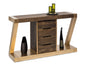 Contemporary Brass Wooden Z-Shaped Hallway Console Table with Drawers - Cosy Abode