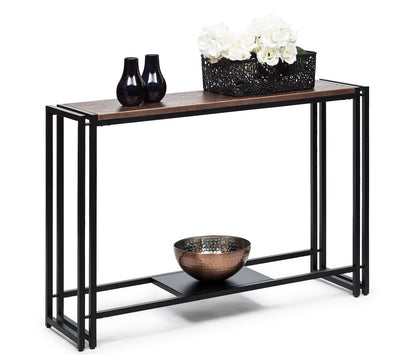 Sleek Hallway Console Table with Copper Textured Top - Cosy Abode