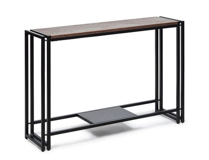 Sleek Hallway Console Table with Copper Textured Top - Cosy Abode