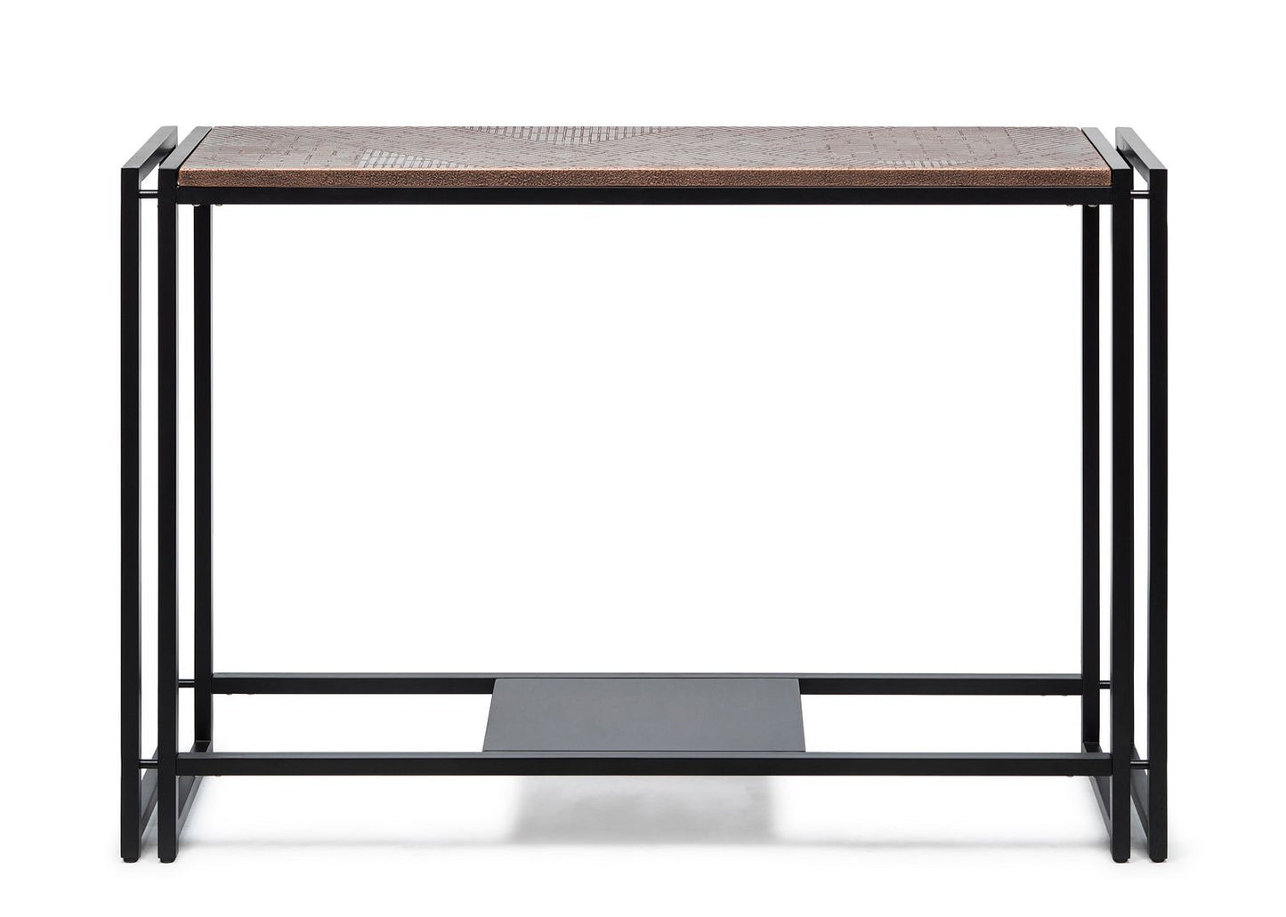 Sleek Hallway Console Table with Copper Textured Top - Cosy Abode