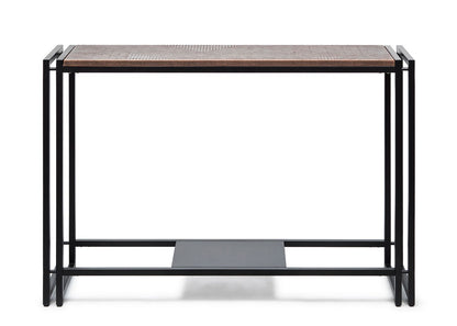 Sleek Hallway Console Table with Copper Textured Top - Cosy Abode