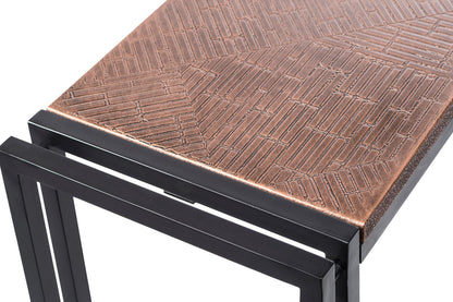 Sleek Hallway Console Table with Copper Textured Top - Cosy Abode