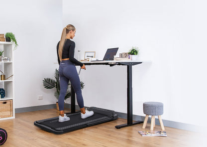 Lifespan Fitness V-FOLD Treadmill with ErgoDesk Automatic Standing Desk 1500mm in White/Black - Cosy Abode