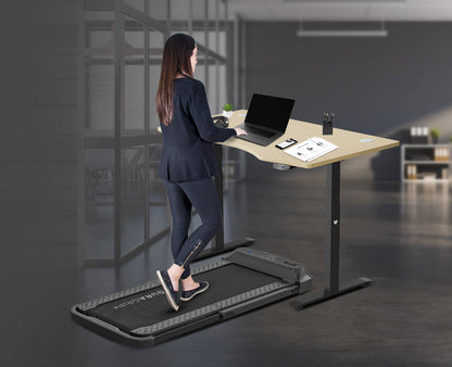 Lifespan Fitness V-FOLD Treadmill with ErgoDesk Automatic Standing Desk 1500mm in Oak/Black - Cosy Abode