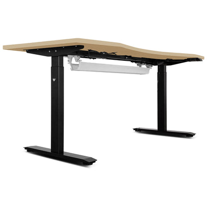 Lifespan Fitness V-FOLD Treadmill with ErgoDesk Automatic Standing Desk 1800mm in Oak/Black with Cable Management - Cosy Abode