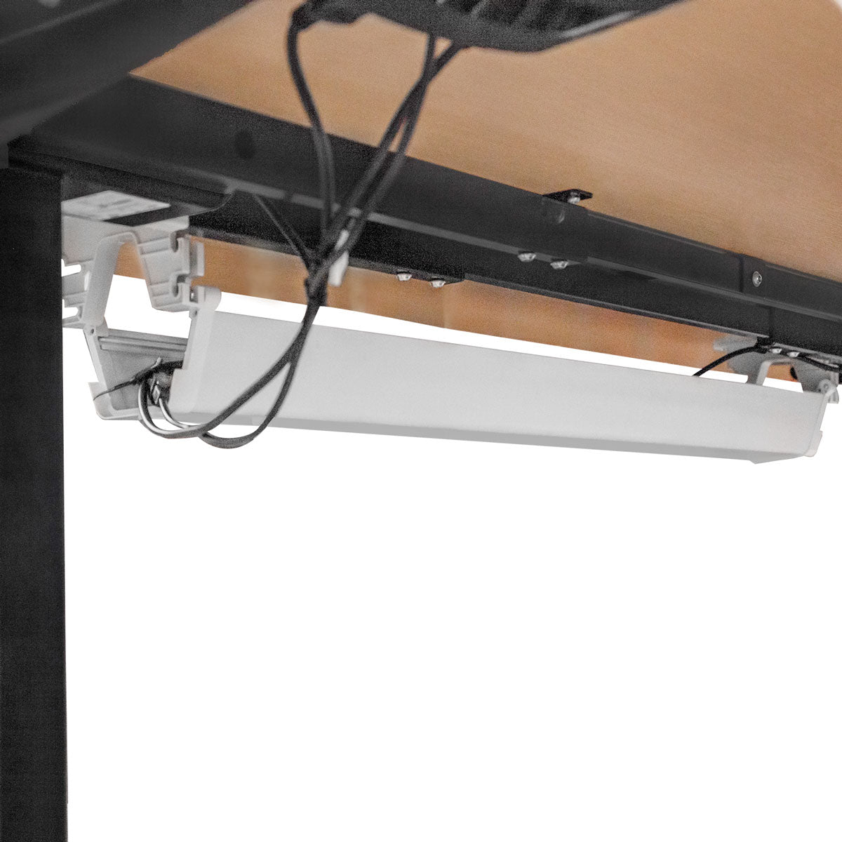 Lifespan Fitness V-FOLD Treadmill with ErgoDesk Automatic Standing Desk 1800mm in Oak/Black with Cable Management - Cosy Abode