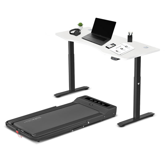 LSG Nimbus Walking Pad Treadmill + ErgoDesk Automatic Standing Desk 1500mm (White) - Cosy Abode