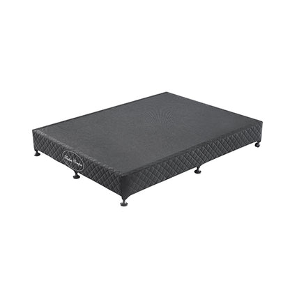 Mattress Base Ensemble King Size Solid Wooden Slat in Black with Removable Cover - Cosy Abode