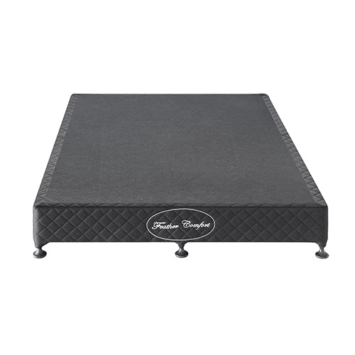 Mattress Base Ensemble Queen Size Solid Wooden Slat in Black with Removable Cover - Cosy Abode
