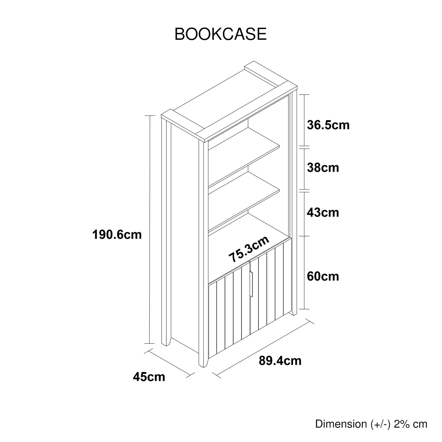 Display Shelf Book Case Stand Bookshelf Natural Wood like MDF in Oak Colour - Cosy Abode
