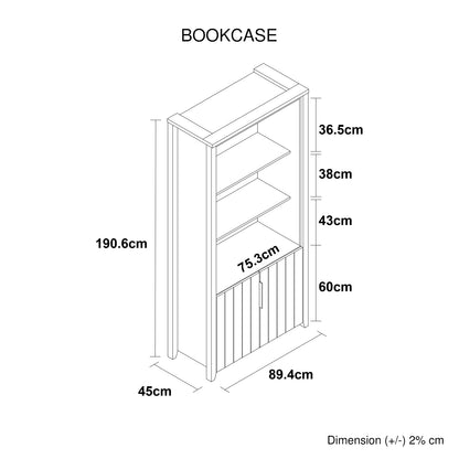 Display Shelf Book Case Stand Bookshelf Natural Wood like MDF in Oak Colour - Cosy Abode