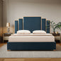 Austin Bed Frame King Size Padded Fabric Upholstery with High Quality Slats - Turquoise - Cosy Abode