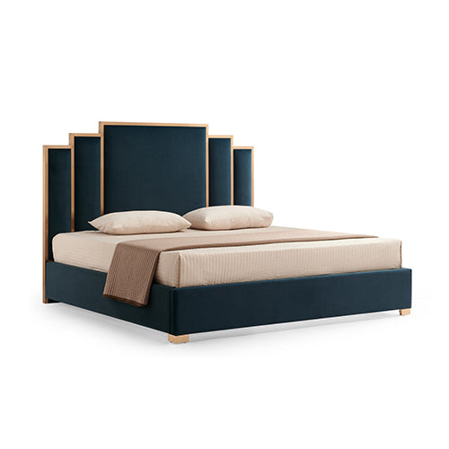 Austin Bed Frame King Size Padded Fabric Upholstery with High Quality Slats - Turquoise - Cosy Abode
