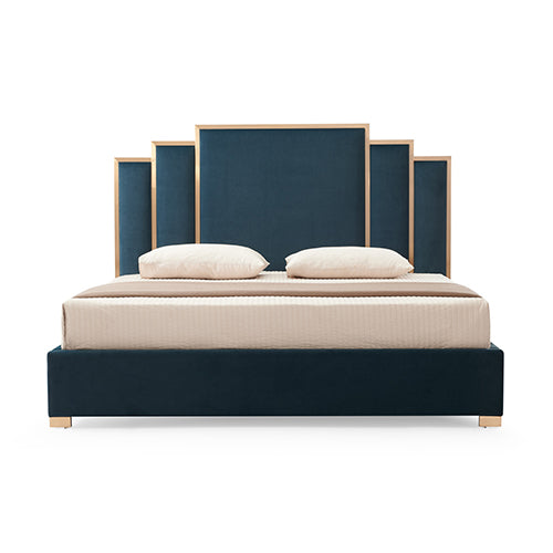 Austin Bed Frame King Size Padded Fabric Upholstery with High Quality Slats - Turquoise - Cosy Abode