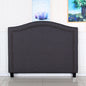 Bed Head Queen Size Charcoal Headboard with Curved Design Upholstery Linen Fabric - Cosy Abode
