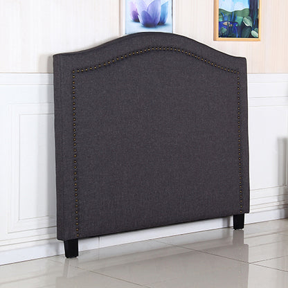 Bed Head Queen Size Charcoal Headboard with Curved Design Upholstery Linen Fabric - Cosy Abode