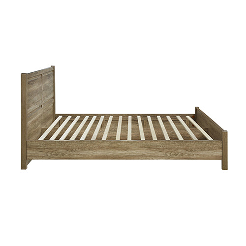 King Size Bed Frame Natural Wood like MDF in Oak Colour - Cosy Abode