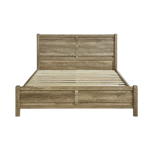 Queen Size Bed Frame Natural Wood like MDF in Oak Colour - Cosy Abode