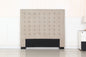 Bed Head Double Beige Headboard Upholstery Fabric Tufted Buttons - Cosy Abode