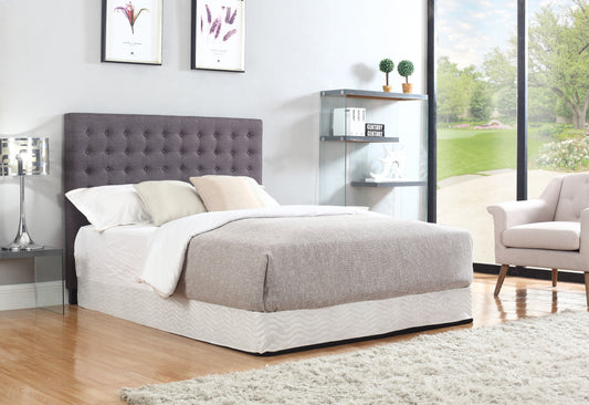 Bed Head Queen Charcoal Headboard Upholstery Fabric Tufted Buttons - Cosy Abode