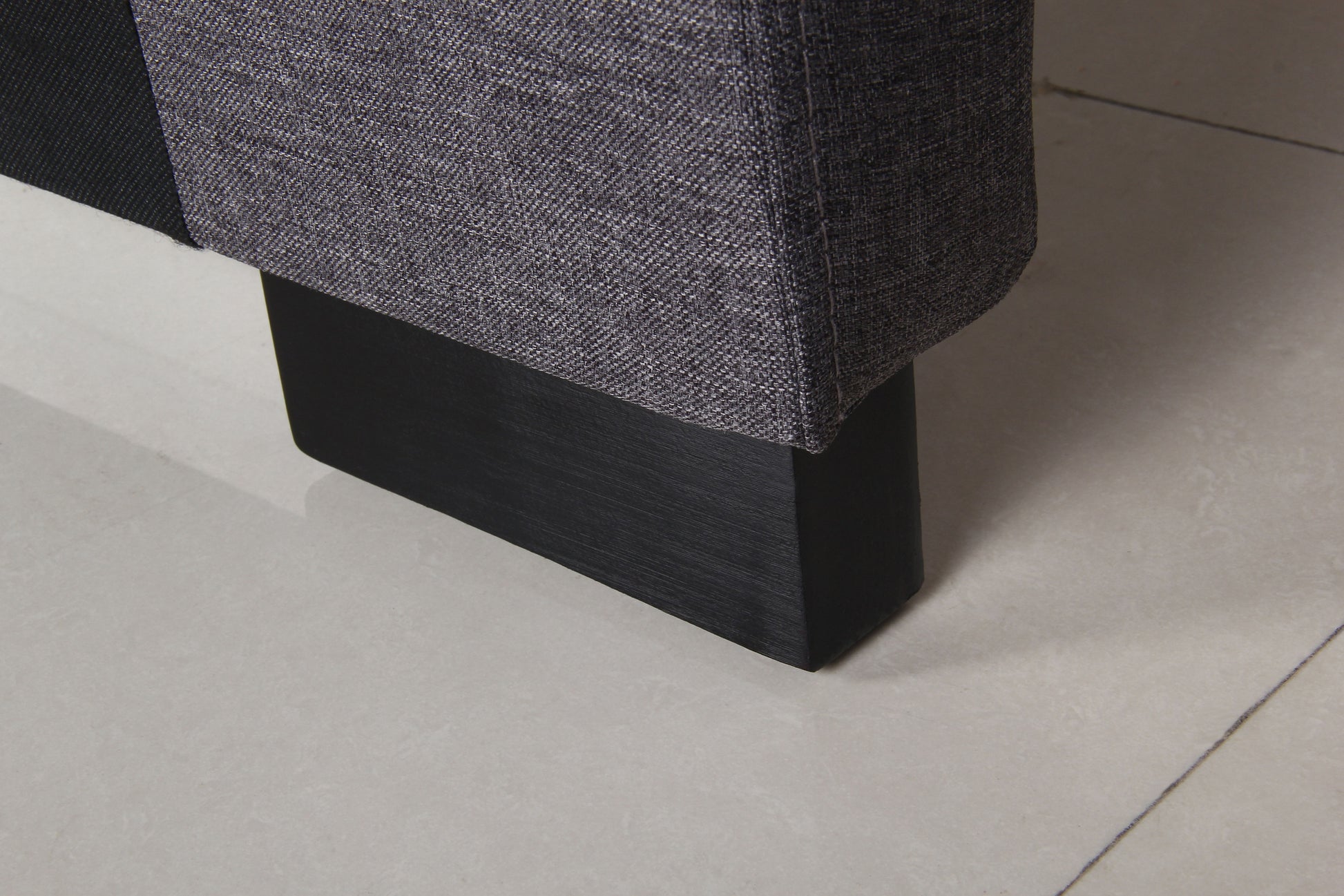 Bed Head Queen Charcoal Headboard Upholstery Fabric Tufted Buttons - Cosy Abode