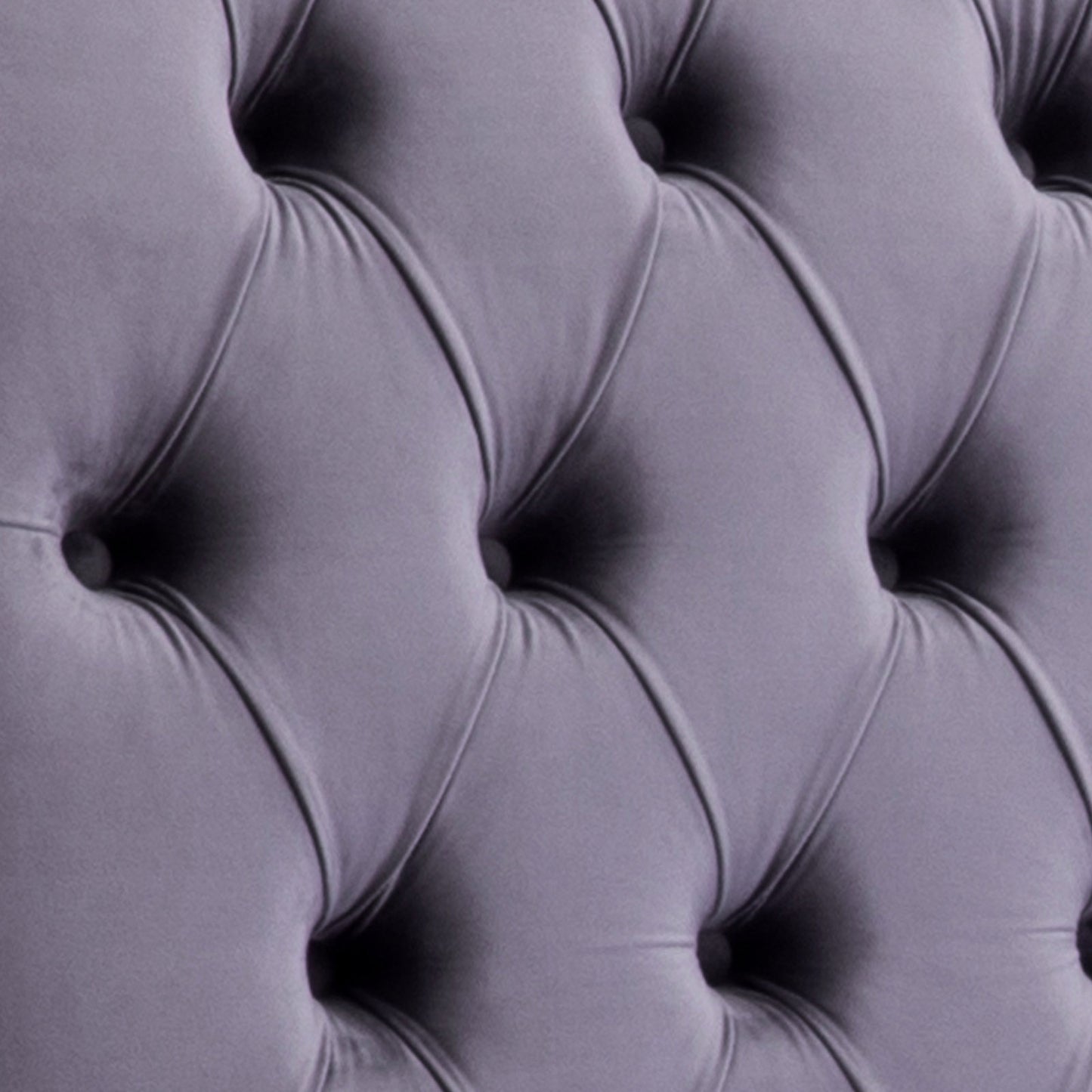 Queen Size Sleigh Bedframe Velvet Upholstery Grey Colour Tufted Headboard And Footboard Deep Quilting - Cosy Abode