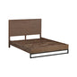 King size Bed Frame Solid Wood Acacia Veneered Bedroom Furniture Steel Legs - Cosy Abode