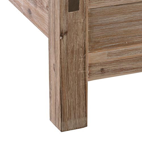 Queen size Bed Frame in Solid Acacia Veneered Medium High Headboard in Oak - Cosy Abode