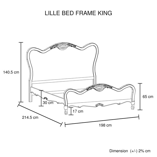 King Size Bed Frame Linen Fabric Beige Oak Wood White Washed Finish Slat Base Mattress Support - Cosy Abode