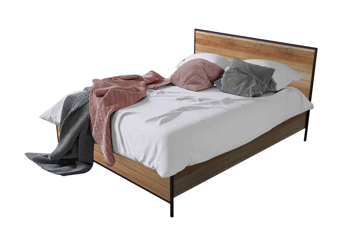 Mascot Bedframe Queen Size Oak - Cosy Abode