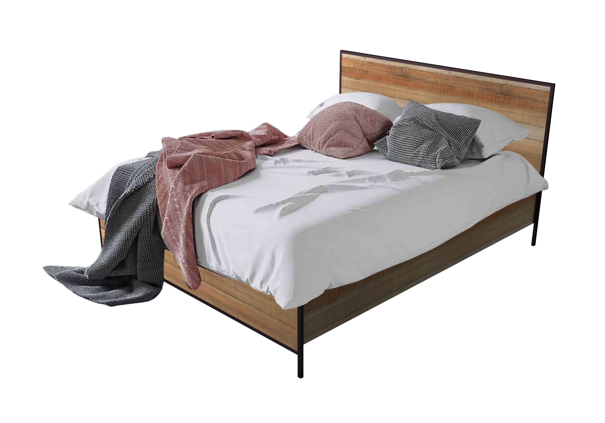 Mascot Bedframe Queen Size Oak - Cosy Abode