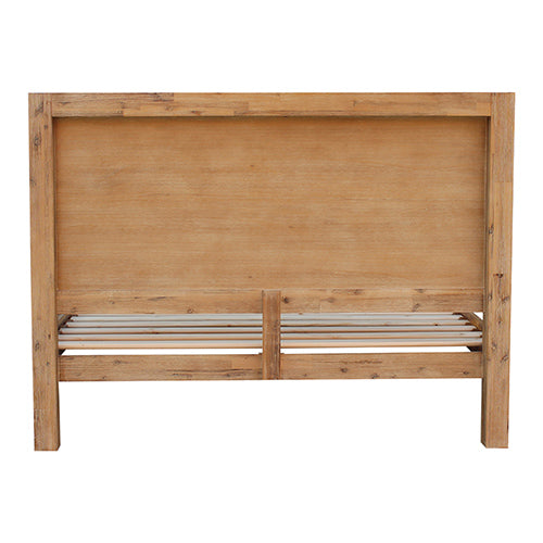 Bed Frame Double Size in Solid Wood Veneered Acacia Bedroom Timber Slat in Oak - Cosy Abode