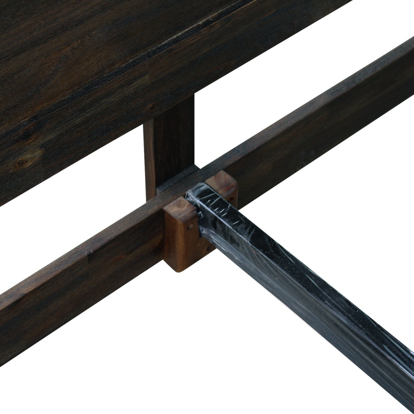 Bed Frame King Size in Solid Wood Veneered Acacia Bedroom Timber Slat in Chocolate - Cosy Abode