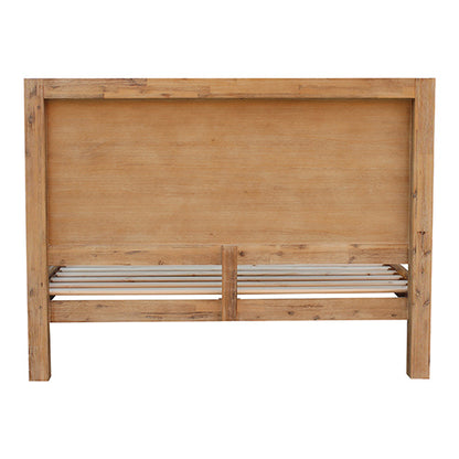 Bed Frame Single Size in Solid Wood Veneered Acacia Bedroom Timber Slat in Oak - Cosy Abode