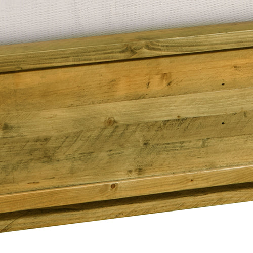 King Size Wooden Bed Frame in Solid Wood Antique Design Light Brown - Cosy Abode