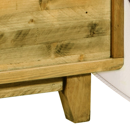 King Size Wooden Bed Frame in Solid Wood Antique Design Light Brown - Cosy Abode