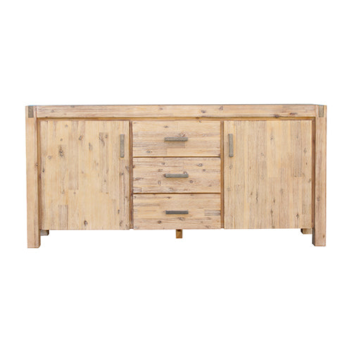 Buffet Sideboard in Oak Colour Constructed with Solid Acacia Wooden Frame Storage Cabinet with Drawers - Cosy Abode