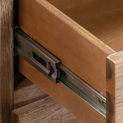 Bedside Table 2 drawers Night Stand in Solid Acacia Wood Oak Colour - Cosy Abode